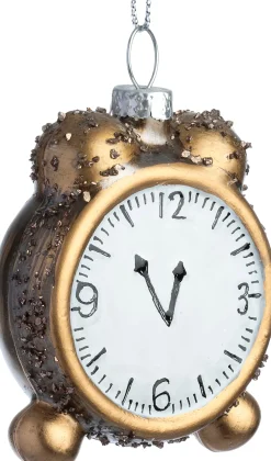 Intratuin Weihnachtsbaumschmuck Wecker gold 6,5 x 2 x 5,5 cm