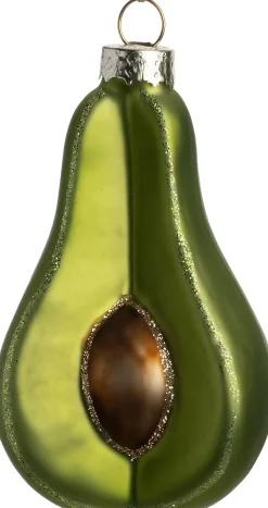 Intratuin Weihnachtsbaumschmuck Avocado grün / braun 4,4 x 5,5 x 8 cm