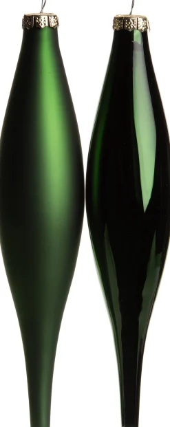 Intratuin Weihnachtsbaumschmuck Glas-Eiszapfen grün 3,5 x 3,5 x 15,5 cm 6 St.