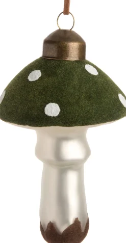 Intratuin Weihnachtsbaumschmuck Pilz grün / weiß D 6 H 8,5 cm