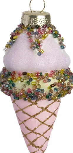 Intratuin Weihnachtsbaumschmuck Eis rosa D 4,5 H 9 cm