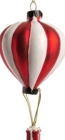 Intratuin Weihnachtsbaumschmuck Luftballon rot / weiß D 7,5 H 15 cm