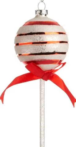 Intratuin Weihnachtsbaumschmuck Lolly lichtrood / weiß D 5,5 H 15 cm