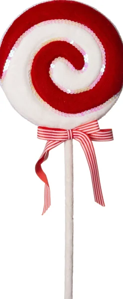 Intratuin Weihnachtsbaumschmuck Candyline Lolly mit Schleife rot / weiß 20 x 4 x 45 cm