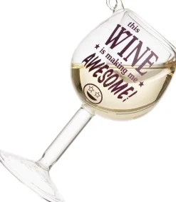 Intratuin Weihnachtsbaumschmuck Weinglas weiß D 5 H 10 cm