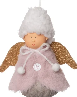 Intratuin Weihnachtsbaumschmuck Engel rosa 8 x 8 x 11 cm