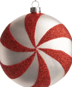 Intratuin Weihnachtsbaumschmuck Netta rot / weiß D 10 H 10 cm