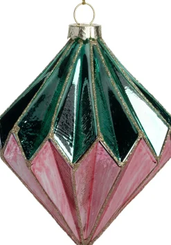 Intratuin Weihnachtsbaumschmuck Tarbert grün / rosa D 9 H 10 cm