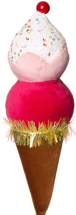 Intratuin Weihnachtsbaumschmuck Candyline Eistje braun / rosa D 8 H 26 cm