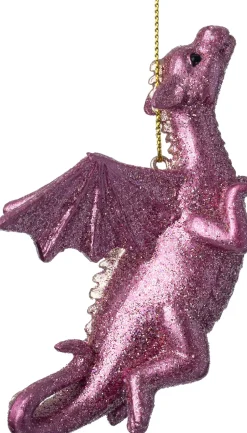 Intratuin Weihnachtsbaumschmuck Drache rosa 4,5 x 7,5 x 4,8 cm