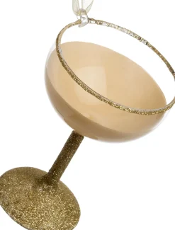 Intratuin Weihnachtsbaumschmuck Chamton Champagnerglas weiß D 7 H 10 cm