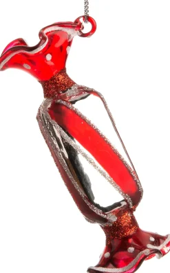 Intratuin Weihnachtsbaumschmuck Bonbon rot / silber 3 x 3 x 9 cm