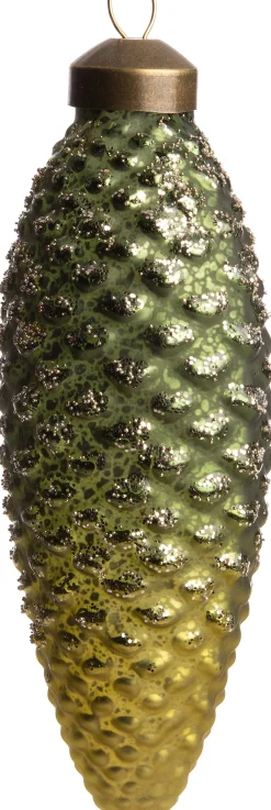 Intratuin Weihnachtsbaumschmuck Tannenzapfen grün D 5 H 13,5 cm