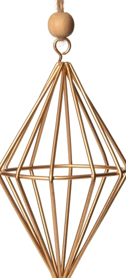 Intratuin Weihnachtsbaumschmuck Rauten gold 7,5 x 7,5 x 14,5 cm