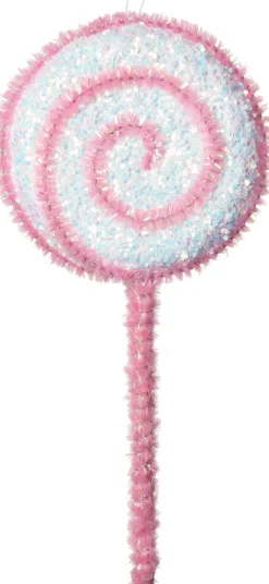 Intratuin Weihnachtsbaumschmuck Candyline Lolly hellrosa / weiß 7 x 3 x 15 cm