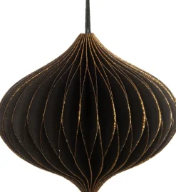 Intratuin Weihnachtsbaumschmuck Papier schwarz D 10 H 9 cm