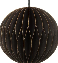 Intratuin Weihnachtsbaumschmuck Papier schwarz D 9 H 9 cm