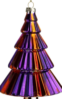 Intratuin Weihnachtsbaumschmuck Weihnachtsbaum lila / orange D 9 H 12 cm