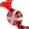 Intratuin Weihnachtsbaumschmuck Bonbon rot / silber D 3,5 H 8,5 cm
