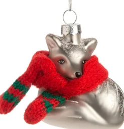 Intratuin Weihnachtsbaumschmuck Hirsch weiß / rot 6 x 4 x 7 cm