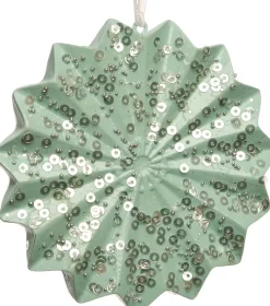 Intratuin Weihnachtsbaumschmuck Schneeflocke mint 9,4 x 9,4 x 2,2 cm