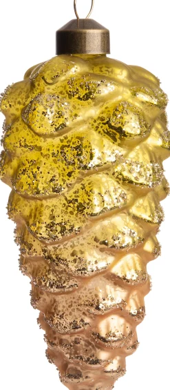 Intratuin Weihnachtsbaumschmuck Tannenzapfen gold D 5,8 H 13 cm