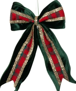 Intratuin Weihnachtsbaumschmuck Bo Schleife grün / rot 25 x 3 x 38 cm