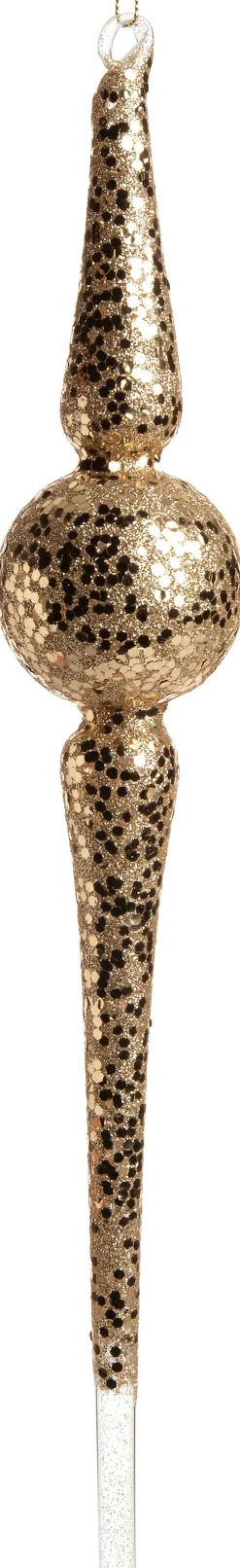 Intratuin Weihnachtsbaumschmuck Pebbles gold D 6 H 39,5 cm