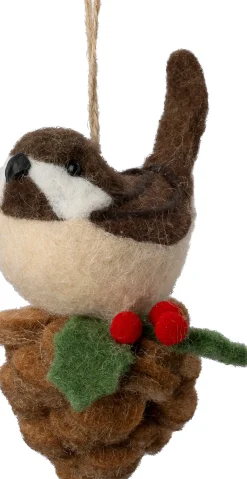 Intratuin Weihnachtsbaumschmuck Fauni Vogel braun 6 x 9 x 12 cm