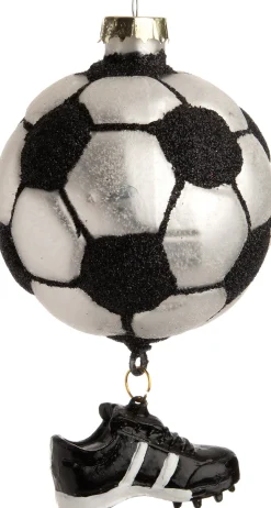 Intratuin Weihnachtsbaumschmuck Battle Fußball schwarz D 7 H 12,5 cm