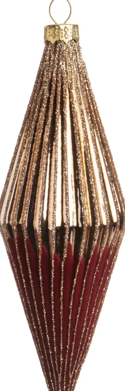 Intratuin Weihnachtsbaumschmuck Jyll rot / gold 5 x 5 x 13,5 cm