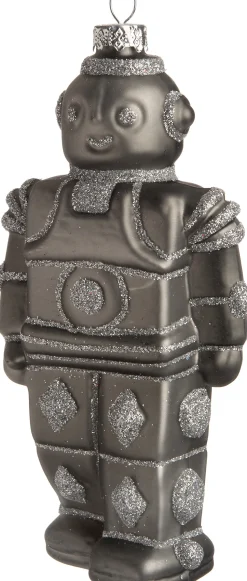 Intratuin Weihnachtsbaumschmuck Battle Roboter silber 7 x 4,5 x 15 cm