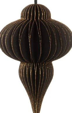 Intratuin Weihnachtsbaumschmuck Papier schwarz D 8,5 H 11,5 cm