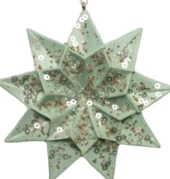 Intratuin Weihnachtsbaumschmuck Stern grün 9,4 x 9,3 x 2,5 cm