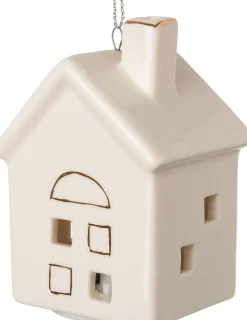 Intratuin Weihnachtsbaumschmuck Häuschen creme LED warmweiß 5 x 4,5 x 7 cm