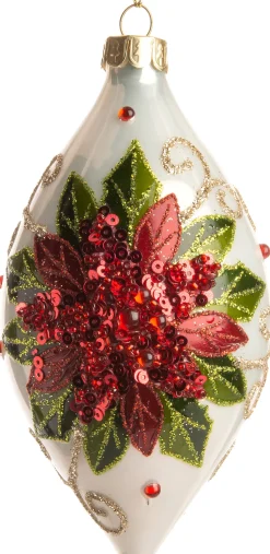 Intratuin Weihnachtsbaumschmuck Gwenda weiß / grün / rot D 6 H 12 cm