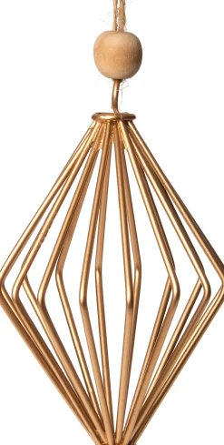 Intratuin Weihnachtsbaumschmuck Rauten gold 6,5 x 6,5 x 11 cm