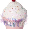 Intratuin Weihnachtsbaumschmuck Candyline Cupcake hellrosa / weiß D 7 H 11 cm