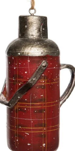 Intratuin Weihnachtsbaumschmuck Thermosflasche rot 6,5 x 4,7 x 11,1 cm