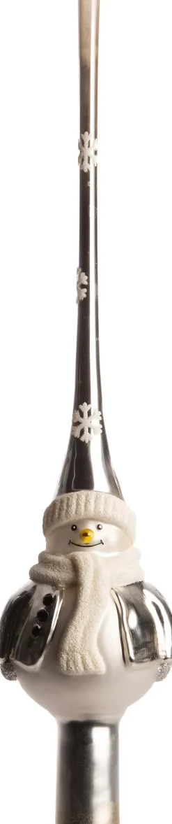 Intratuin Weihnachtsbaumspitze silber/weiß D 5,5 H 26 cm