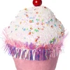 Intratuin Weihnachtsbaumschmuck Candyline Cupcake dunkelrosa / weiß D 9 H 12 cm