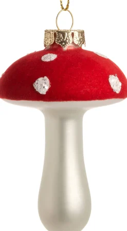 Intratuin Weihnachtsbaumschmuck Pilz rot / weiß D 5,5 H 8 cm