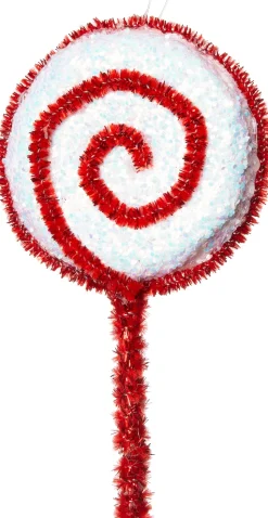 Intratuin Weihnachtsbaumschmuck Candyline Lolly rot / weiß 7 x 3 x 15 cm