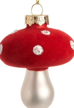 Intratuin Weihnachtsbaumschmuck Pilz rot / weiß D 5,5 H 6 cm