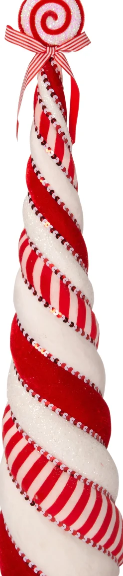 Intratuin Weihnachtsdeko Candyline Süßigkeiten rot / weiß 11 x 11 x 50 cm