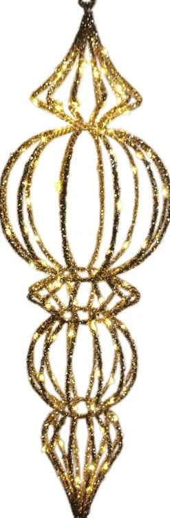 Intratuin Weihnachtsdeko Sem gold mit Beleuchtung D 26 H 81 cm