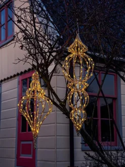 Intratuin Weihnachtsdeko Sem gold mit Beleuchtung D 26 H 81 cm