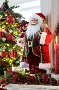 Intratuin Weihnachtsdeko Noël Weihnachtsmann mit Geschenken 20,5 x 12,5 x 45,5 cm