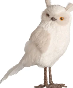 Intratuin Weihnachtsdeko Eule rechts weiß / braun 13 x 7 x 17 cm