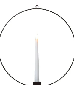 Intratuin Weihnachtsdeko Ring schwarz 40 x 2,5 x 42 cm mit 1 Lämpchen extra warm